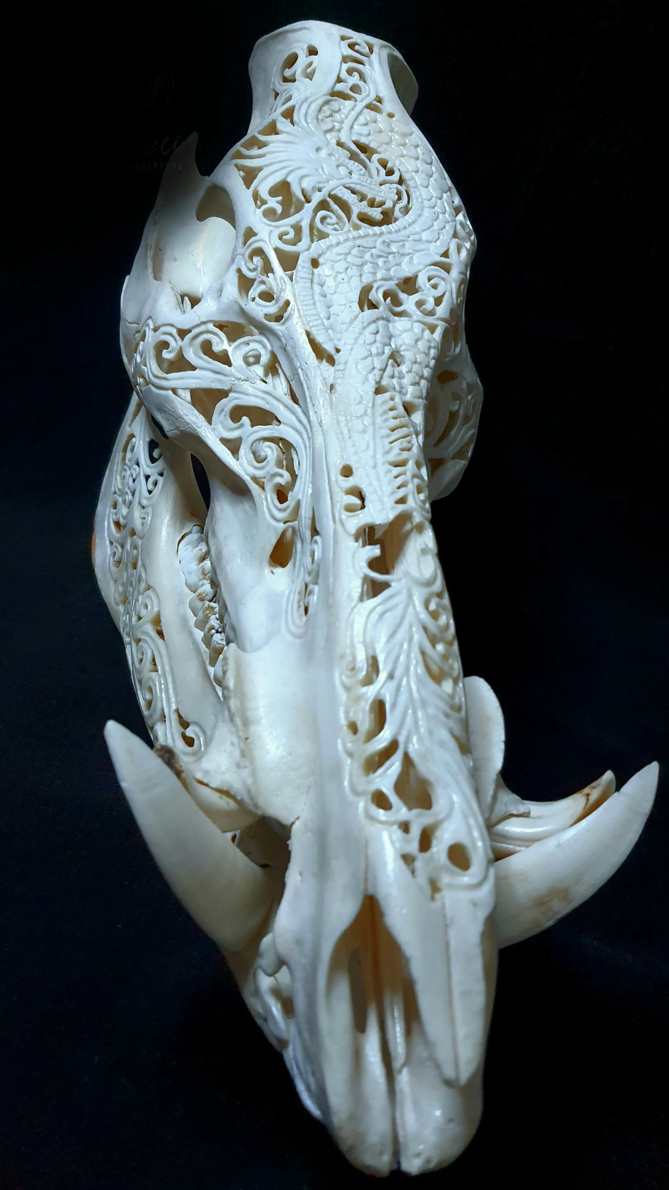 Trofeu de mistret sculptat